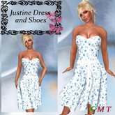 Justine Blanc gdr fleur bleu Mesh_Zest Dress