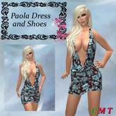 Paola Brunfloral Mesh_Sexy Cowl Mini Dress