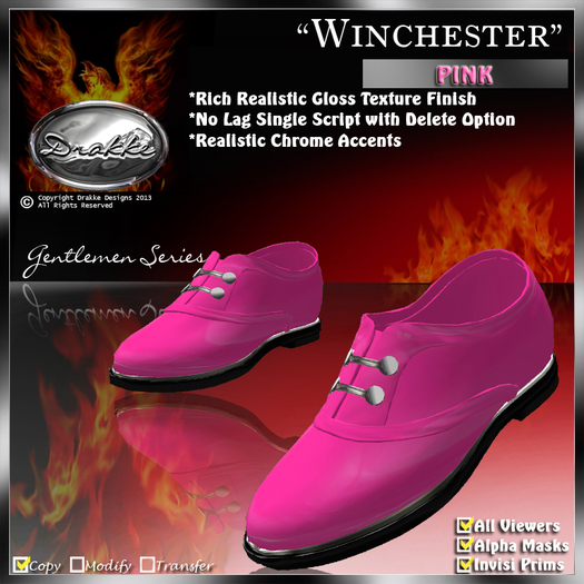 !Drakke! "Winchester" Men's Shoe (Pink)