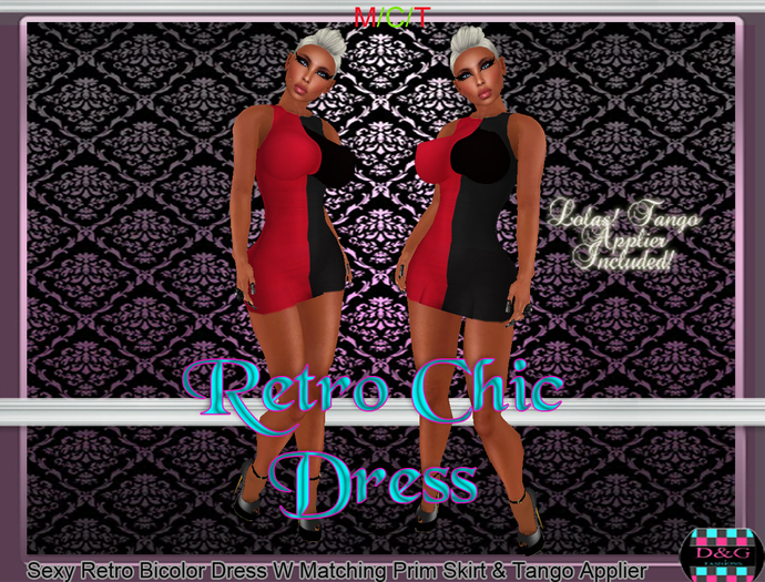 D&G Retro Chic Dress Red W Tango Applier