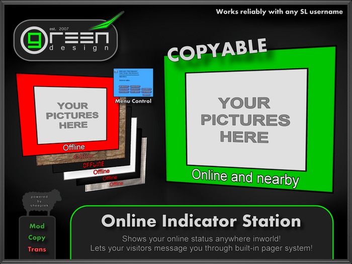 Second Life Marketplace - GD Online Indicator Station [IM Pager, Photo ...