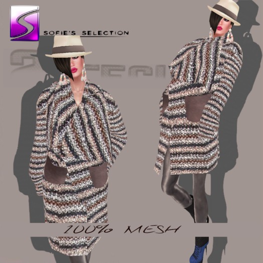<S> Mesh - Cardigan Brown