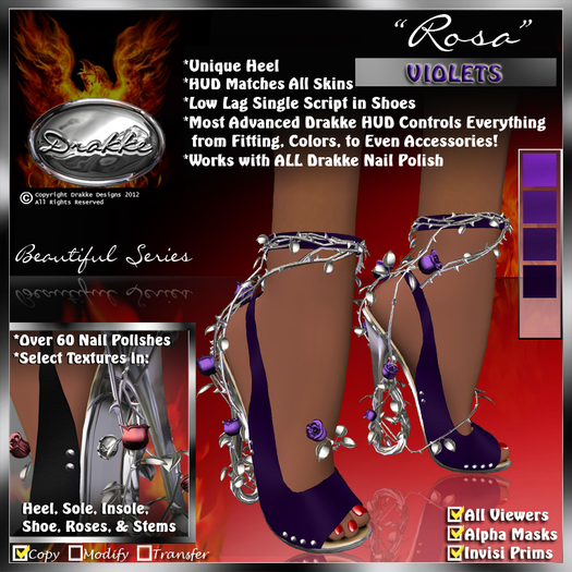 Drakke! "Rosa" Stilettos (Violets)