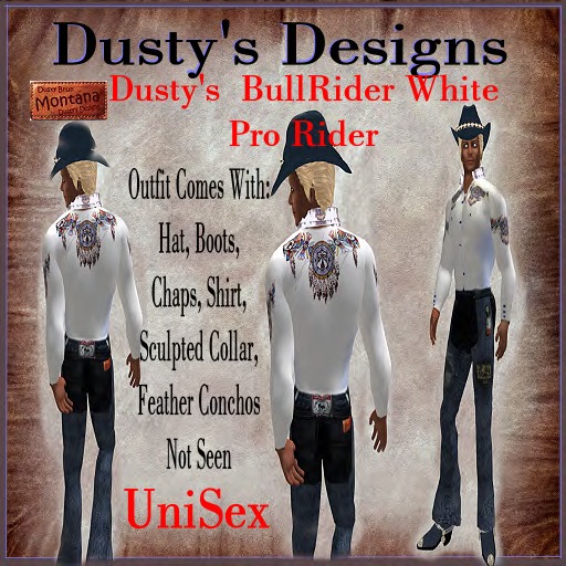 Dusty's BullRider White Pro Rider