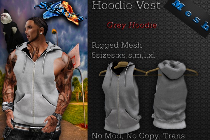 *SoL!ce's* Mest Hoodie Vest Grey