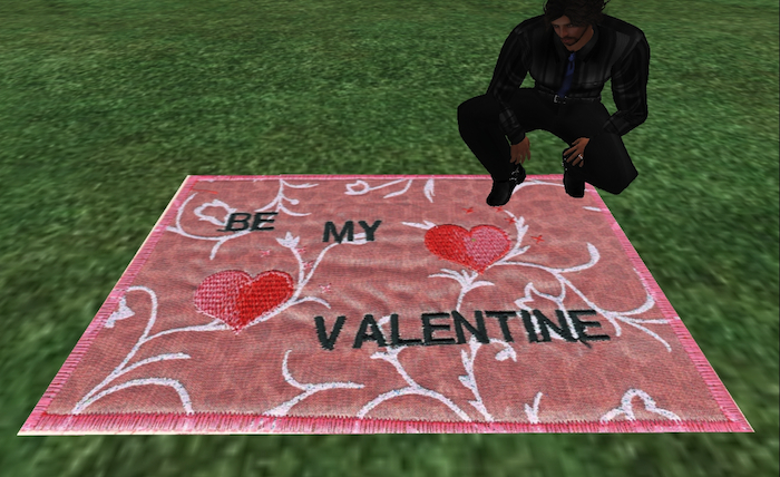 Be My Valentine Hooked Rug for Valentine's Day