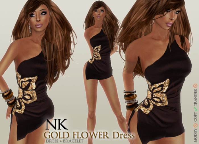 ! ! NK GOLD FLOWER   Dress  +  Bracelet
