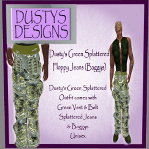 Dusty's Green Splatttered jeans