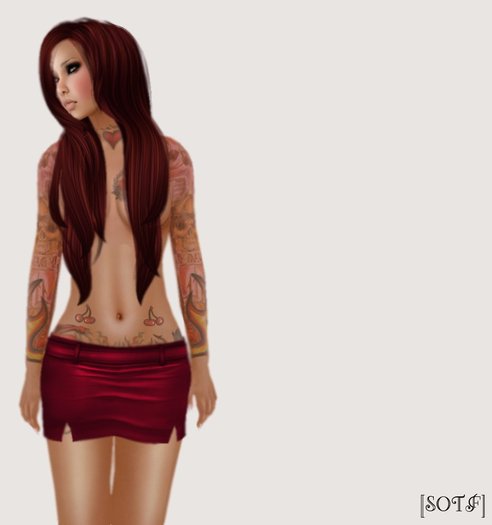 [SOTF] Mesh Mini Skirt Red.