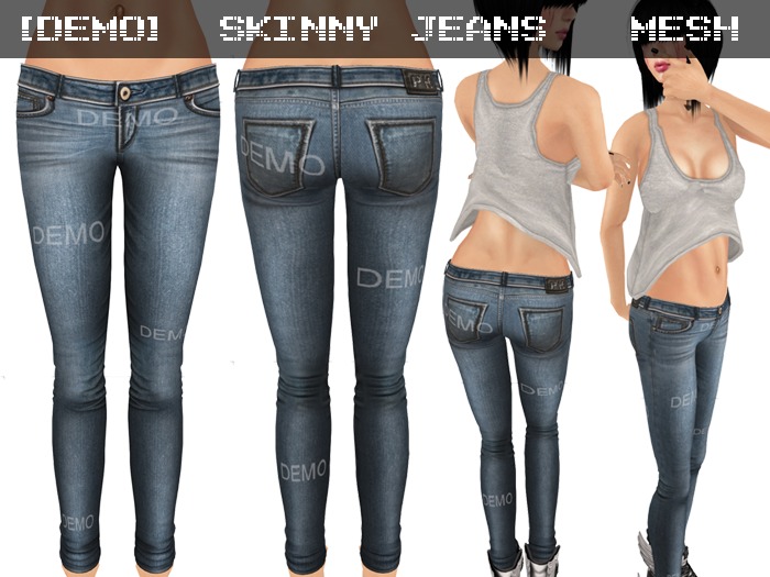 DEMO Skinny Jeans Light Blue - Mesh