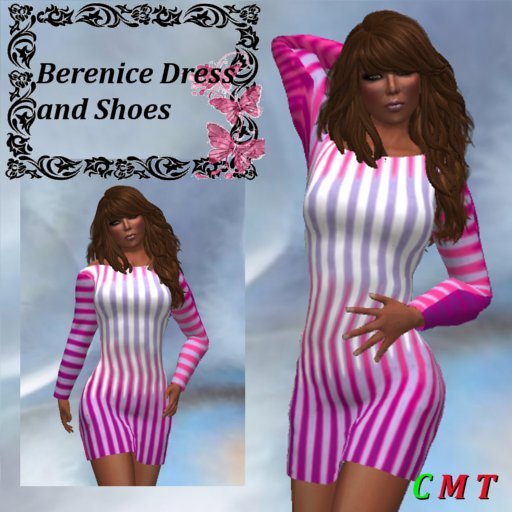 Pinky Mesh Slim Dress  Graphyc2