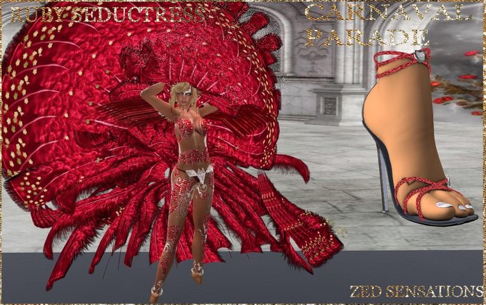 1599 Zed Sensations*.Carnaval Parade Ruby Seductress red