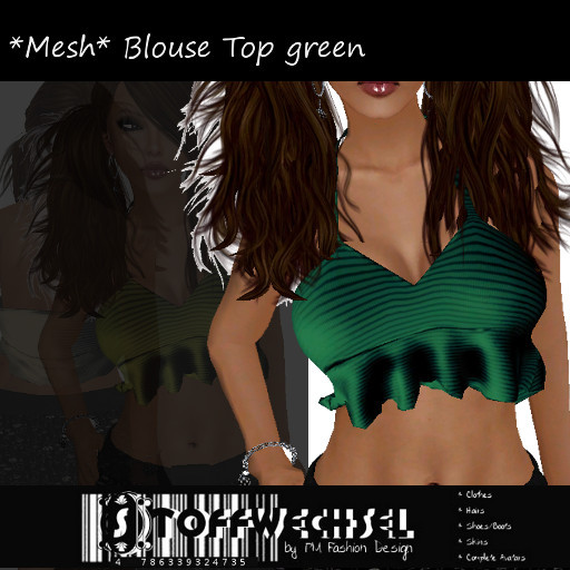 [Stoffwechsel] *Mesh* Blouse Top green *boxed*