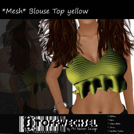 [Stoffwechsel] *Mesh* Blouse Top yellow *boxed*