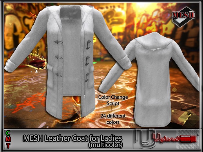 Upload[_]:: - MESH Leather Coat for Ladies (multicolor)
