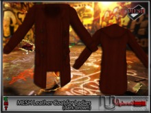 Upload[_]:: - MESH Leather Coat for Ladies (dark-brown)