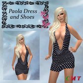 Paola Bleu Marine pois blanc Mesh_Sexy Cowl Mini Dress