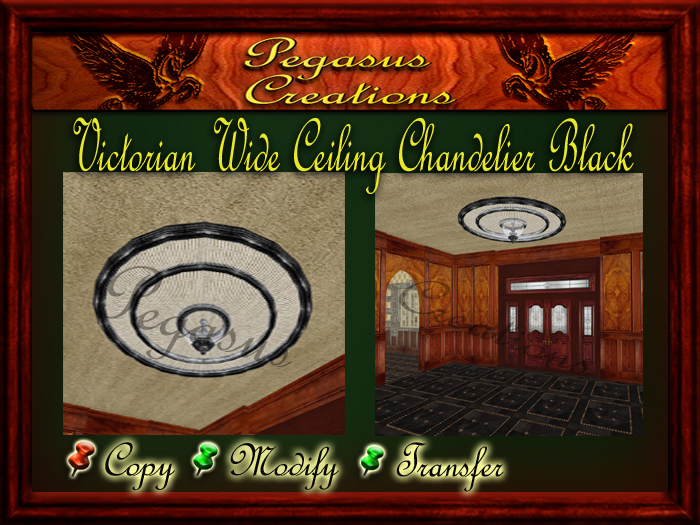 Romantic Luxurious Victorian Wide Ceiling Chandelier Black M/T