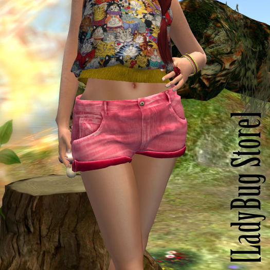 [LadyBug Store] Shorts Neon Pink Mesh