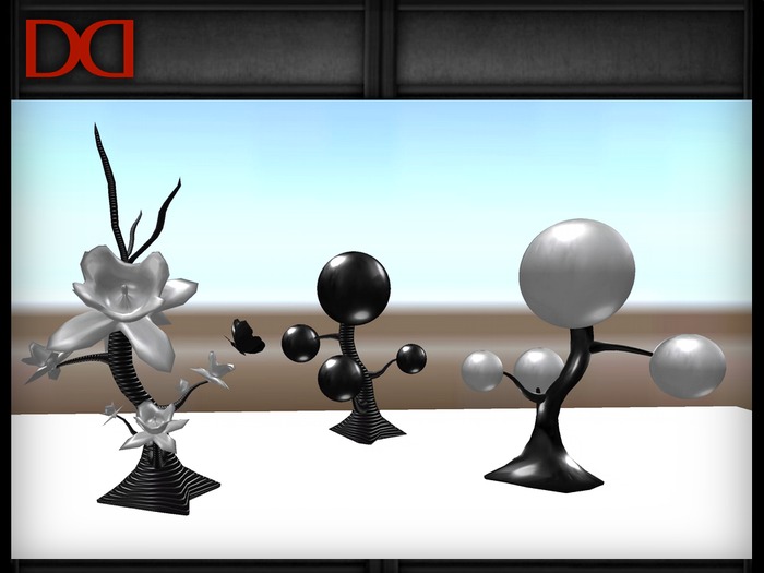 Latex rubber trees set (silver/black)