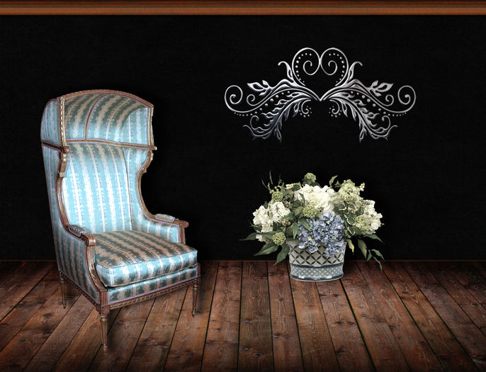 Silver Heart Swirl Wall Decor