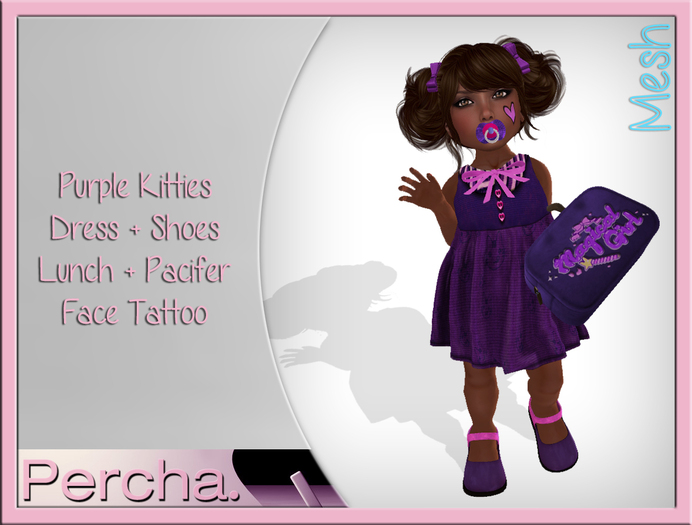 *PERCHA* - BABY/KID PURPLE KITTIES / For ToddleeDoo