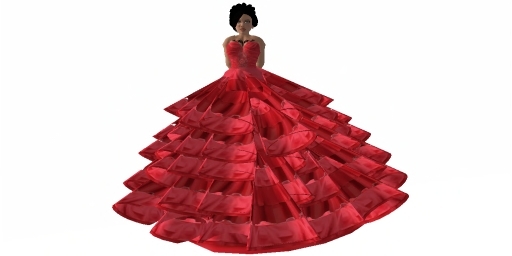 AS-Red Silk Layers Gown