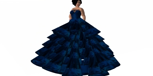 AS-Blue Ruffles Gown