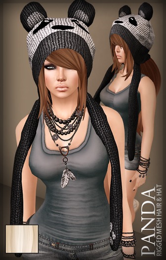SimpleCandy - Panda Hat & Hair [White Blonde]