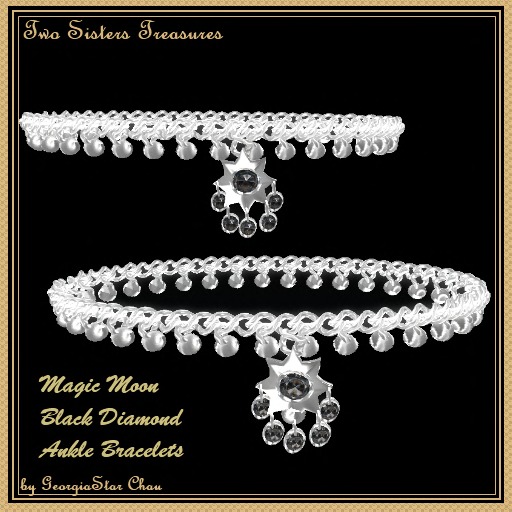 TST Magic Moon Black Ankle Bracelets