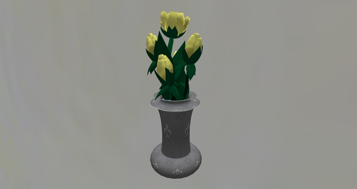 *DBA SCULPTED ROSE & PRIM BUDS IN YELLOW