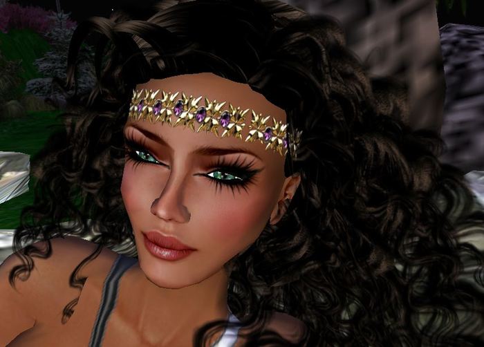 ~SE~Circlet-Gold with Purpley Gemsl (just wear)