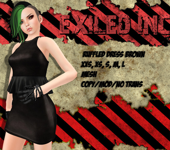 [Exiled Inc.] Ruffled dress brown Mesh