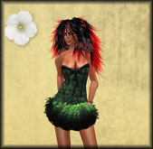 Minidress Feathers green