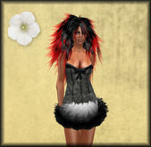 Minidress Feathers grey