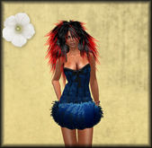 Minidress Feathers blue