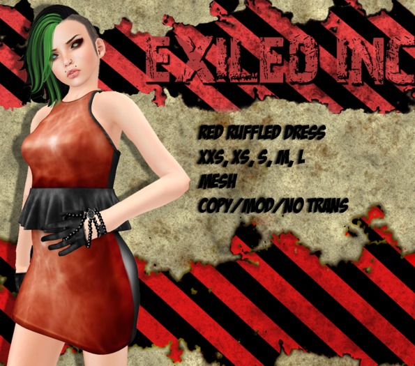 [Exiled Inc.] Ruffled dress red Mesh