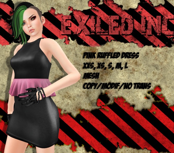 [Exiled Inc.] Ruffled dress pink ruffles