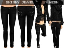 Skinny Jeans Black Stars - Mesh