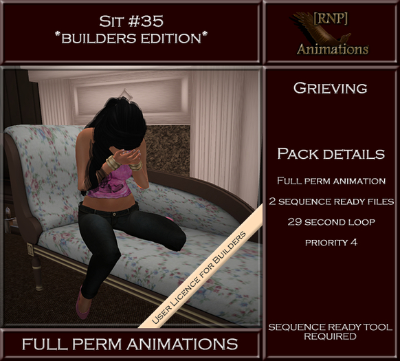[RNP] Sit #35_Grieving _2 Parts Scene_Full Perm Animation