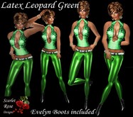 S.R.D. LATEX GREEN LEOPARD TOP - PANTS & EVELYN BOOTS  **ST.PATRICK'S DAY**