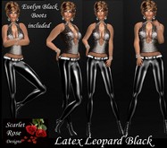 S.R.D. LATEX METAL BLACK LEOPARD TOP - PANTS & EVELYN BOOTS