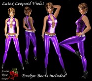 S.R.D. LATEX VIOLET LEOPARD TOP - PANTS & EVELYN BOOTS