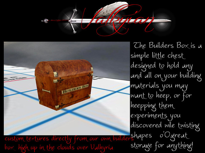 Builders Box ( builders storage chest (2 Prims)