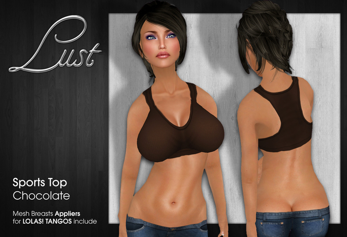 Lust - Top Sport Chocolat avec Appliers pour Lolas! TANGO