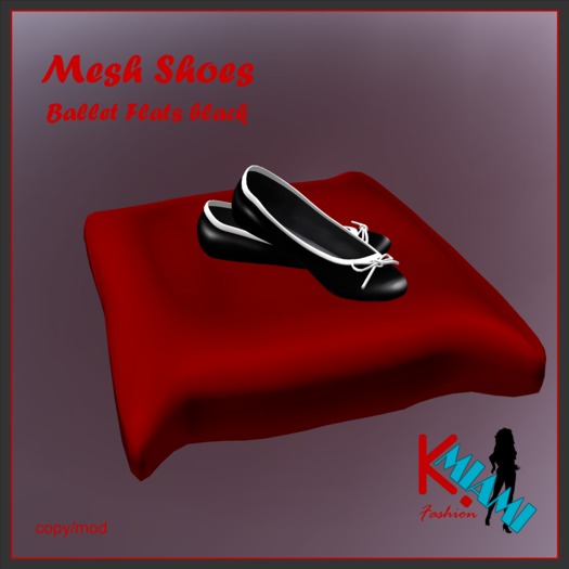 (KMF) Mesh Ballet Flats black