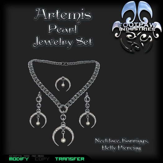 [FPI] Artemis Set Pearl - Necklace, Earrings, Belly Piercing - Jewelry Set