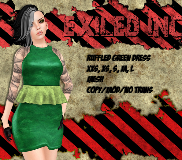 [Exiled Inc.] Ruffled green dress