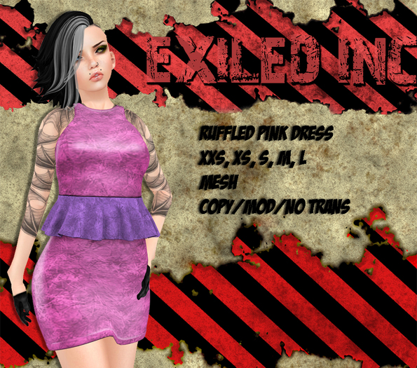 [Exiled Inc.] Ruffled pink dress Mesh