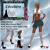 Ecoliere Tartan bleu clair vert